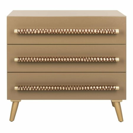 SAFAVIEH Raquel 3 Drawer Chest, Light Brown CHS6602A